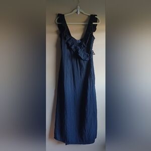 ASOS WOMEN'S 6 DRESS BLACK RUFFLE MIDI, WRAP SUNDRESS